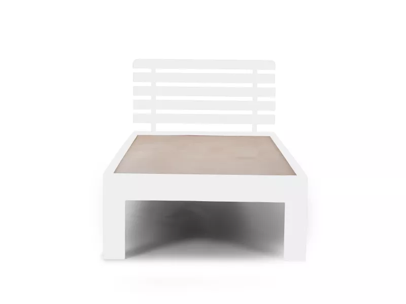 Alexa Solid Wood Single Bed in White Finish